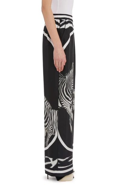 Shop Dolce & Gabbana Zebra Print Wide Leg Silk Twill Pants In Hh3rn Zebre Fdo Zebrato