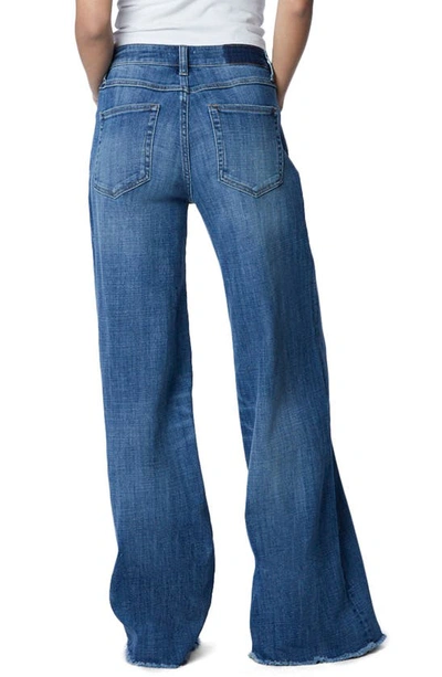 Shop Hint Of Blu Mighty High Waist Wide Leg Jeans In Swift Blue Light