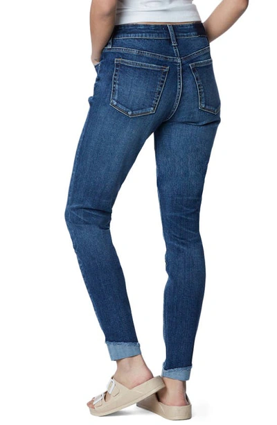 Shop Hint Of Blu High Waist Ankle Skinny Jeans In Splash Blue Dark