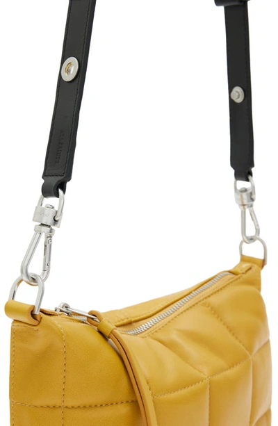 Shop Allsaints Eve Quilted Crossbody Bag In Mustard