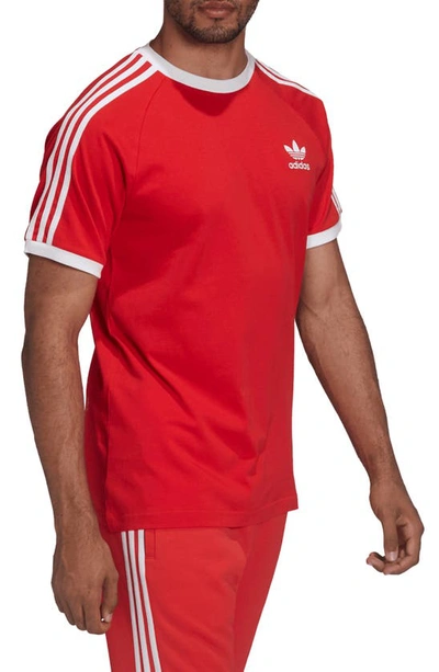 Adidas Originals Adicolor Classics 3-stripes T-shirt In White/red | ModeSens