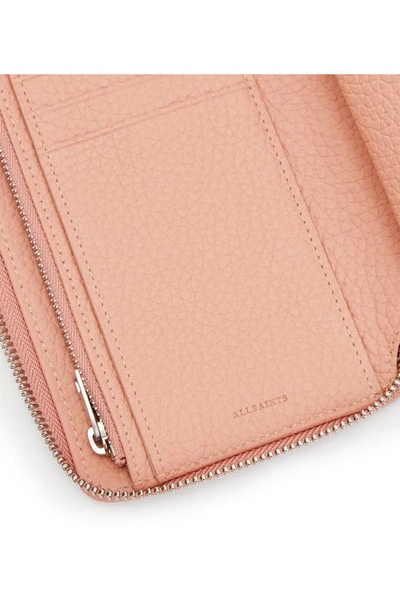 Shop Allsaints Fetch Leather Phone Wristlet In Elasto Pink