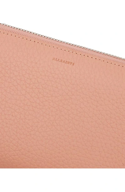 Shop Allsaints Fetch Leather Phone Wristlet In Elasto Pink
