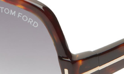 Tom Ford Delphine 60mm Gradient Sunglasses In Dark Havana / Blue