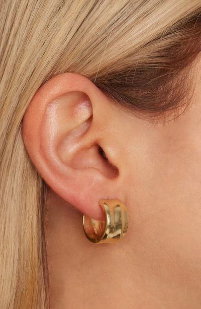 Shop Argento Vivo Sterling Silver Small Huggie Hoop Earrings In Gold