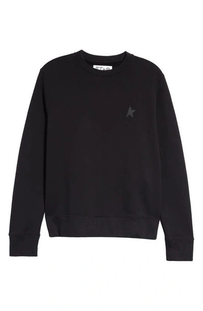 Shop Golden Goose Star Collection Athena Logo Cotton Sweatshirt In Black