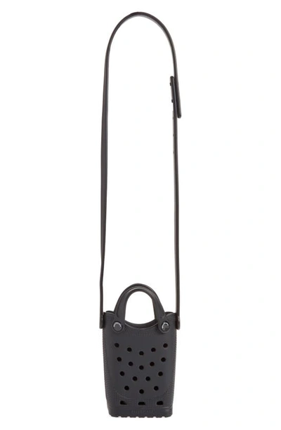 Shop Balenciaga X Crocs Phone Crossbody Bag In Black