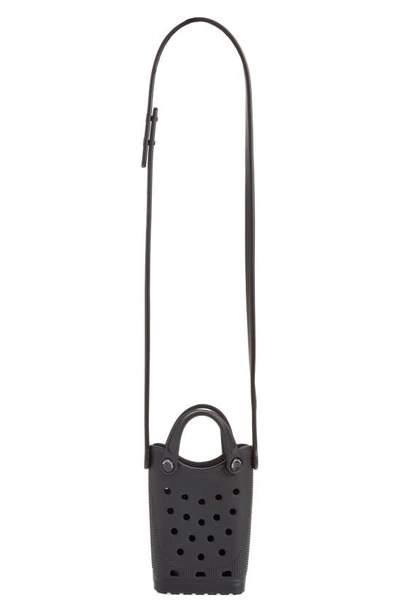 Shop Balenciaga X Crocs Phone Crossbody Bag In Black