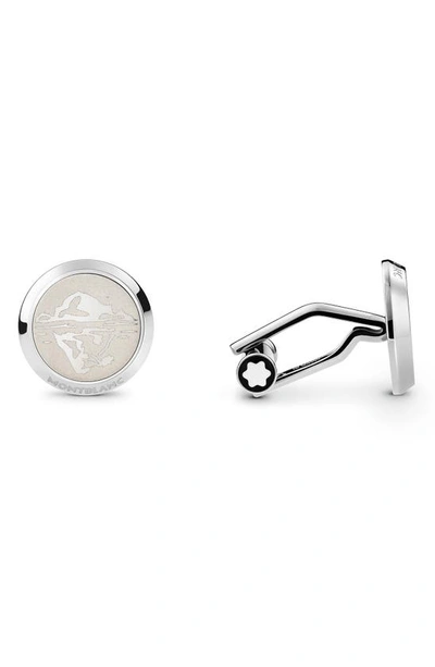 Shop Montblanc 1858 Ice Sea Cuff Links In Steel