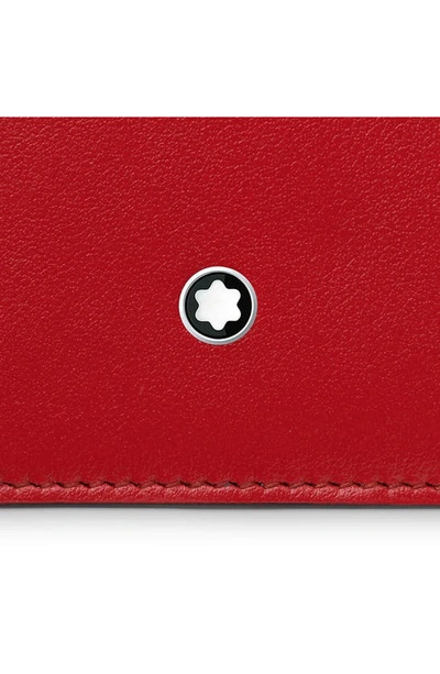Shop Montblanc Meisterstück Leather Card Case In Coral