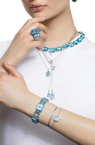 Shop Swarovski Millenia Dancing Pendant Necklace In Blue