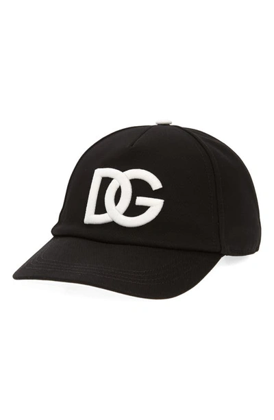 Shop Dolce & Gabbana Oversize Logo Baseball Cap In Black