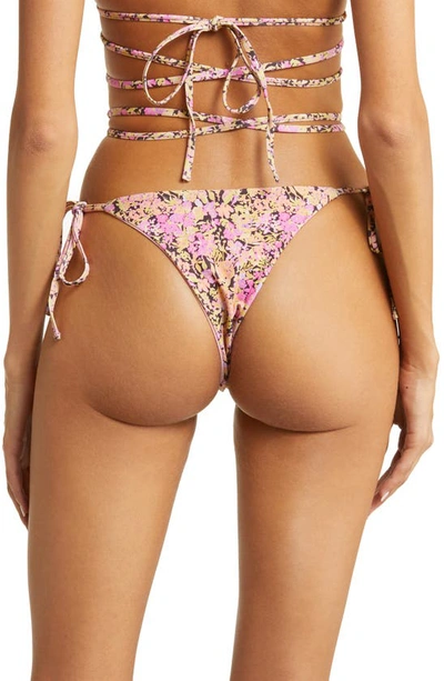 Shop House Of Cb Floral Print Reversible Bikini Bottoms In Pink