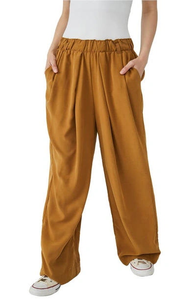 Shop Free People Nothin To Say Pleat Trousers In Bombay Brown
