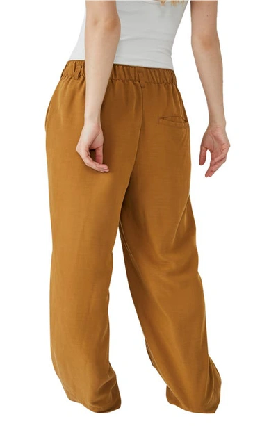 Shop Free People Nothin To Say Pleat Trousers In Bombay Brown