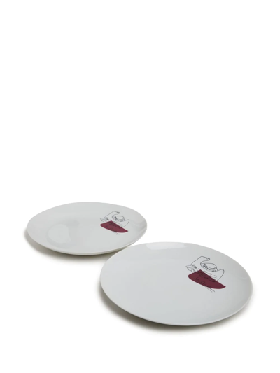 Cassina Service Prunier Flat Plates (set Of Two) In Weiss