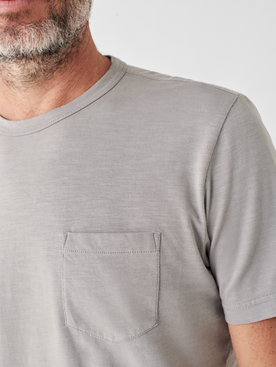 Shop Faherty Sunwashed Pocket T-shirt In Wind Grey