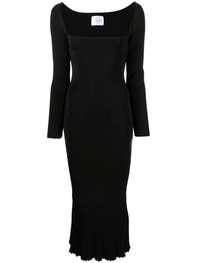 Shop Galvan Atalanta Long-sleeve Dress In Black