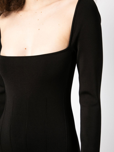 Shop Galvan Atalanta Long-sleeve Dress In Black