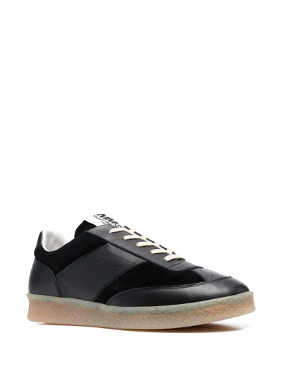 Shop Mm6 Maison Margiela Lace-up Low-top Sneakers In Black