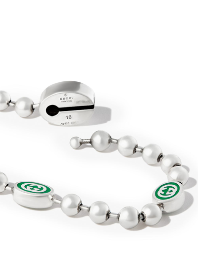 Gucci Interlocking G Boule Chain Bracelet In Weiss