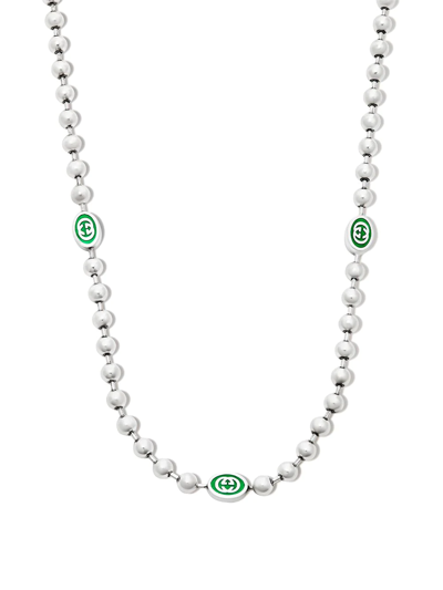 Shop Gucci Interlocking G Boule Chain Necklace In Silber