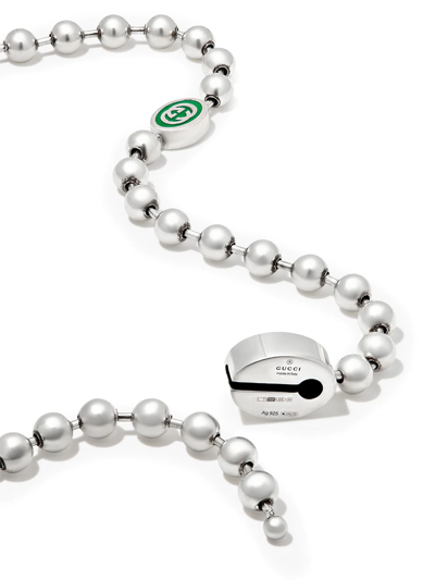 Gucci Sterling Silver Interlocking G Necklace In Silber