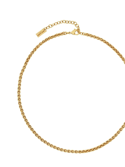 Shop Saint Laurent Short Wheat-chain Necklace In Gold