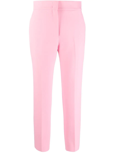 Shop Msgm High-waist Tailored Trousers In Rosa