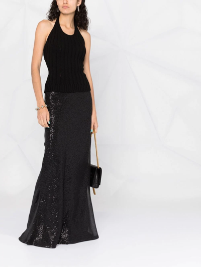 Brunello Cucinelli Sequin Silk Maxi Skirt In Black