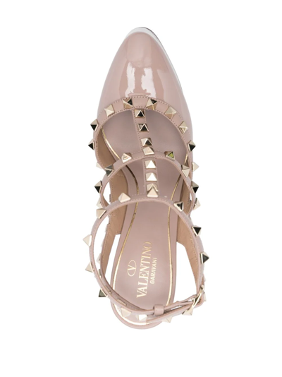 Shop Valentino Rockstud 155mm Platform Pumps In Nude