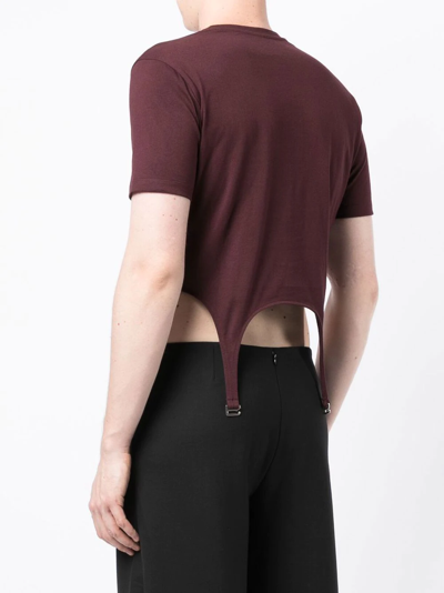 Shop Dion Lee Garter Cut-out T-shirt In Brown