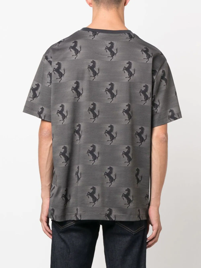 Shop Ferrari Logo-print Short-sleeve T-shirt In Grey