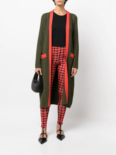 La Doublej Cherry-print Mid-rise Leggings In Black