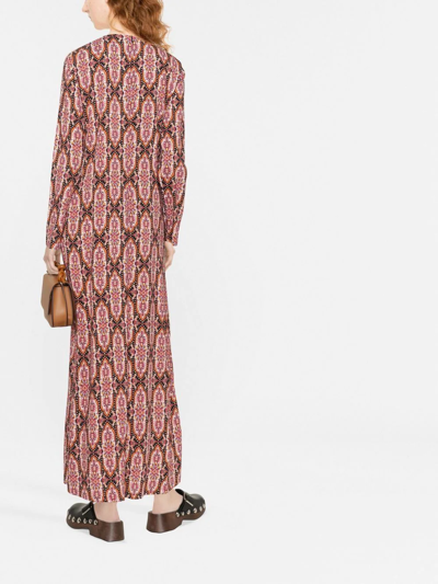 La Doublej Dress With Tapestry Pattern In Orange
