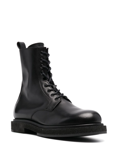 Shop Officine Creative Tonal Lace-up Boots In Black