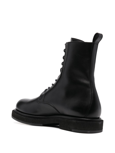Shop Officine Creative Tonal Lace-up Boots In Black