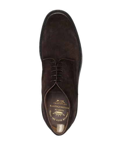 Shop Officine Creative Hopkins Suede Derby Shoes In Brown