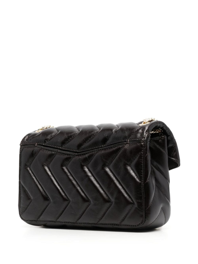 Shop Sandro Yza Quilted Shoulder Bag In Brown