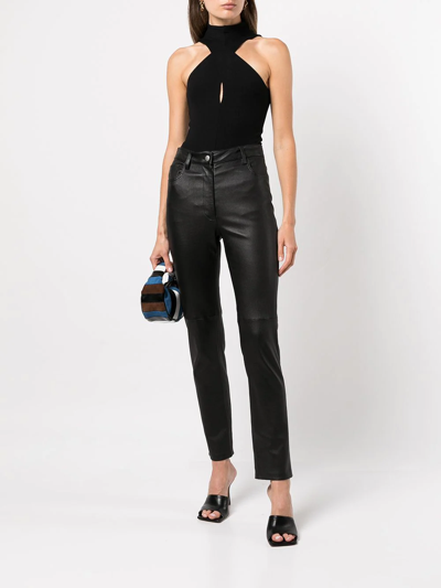 Shop Alix Nyc Eva High-neck Bodysuit Top In Black