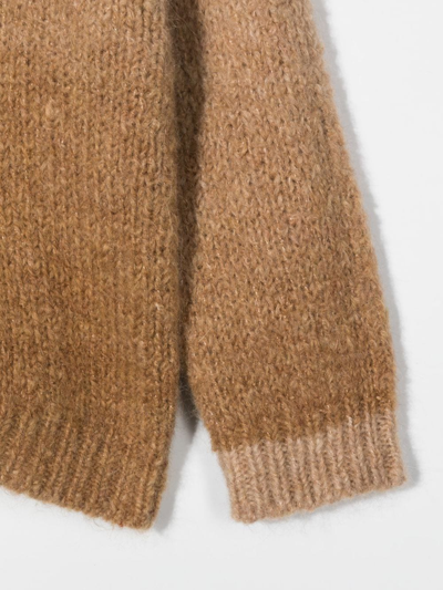 Shop Il Gufo Gradient-effect Knitted Cardigan In Nude