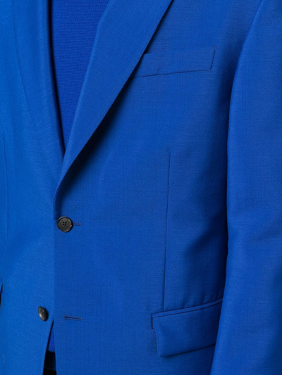 Shop Versace Single-breasted Blazer In Blau