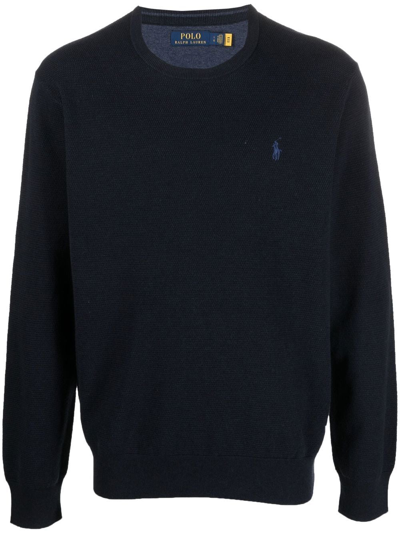 Shop Polo Ralph Lauren Polo Pony Crewneck Sweatshirt In Blau