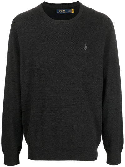 Shop Polo Ralph Lauren Polo Pony Crewneck Sweatshirt In Grau