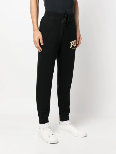 Shop Polo Ralph Lauren Logo-patch Tapered Joggers In Schwarz