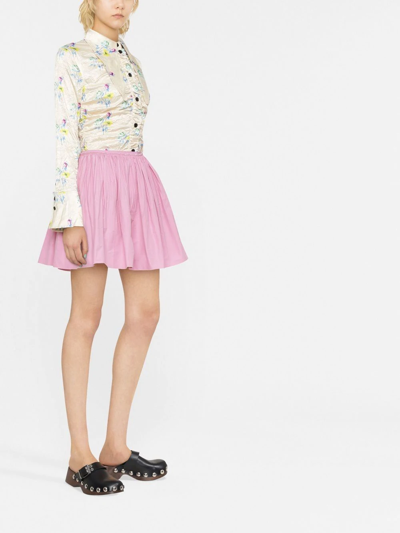 Shop Red Valentino Micro-ruched Detail Skirt In Rosa