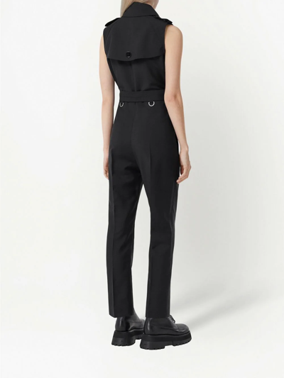 Shop Burberry Double-breasted Straight-leg Overalls In Schwarz