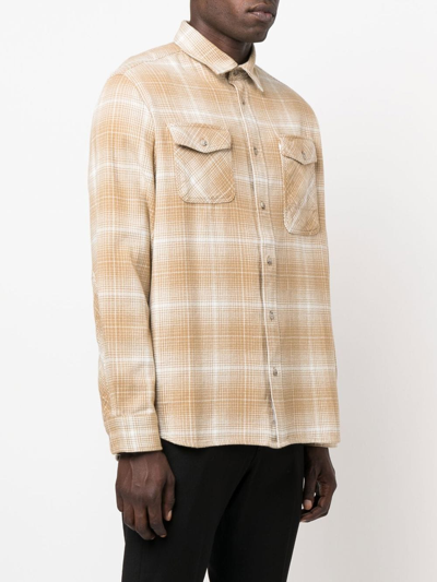 Shop Woolrich Check-pattern Button-up Shirt In Yellow