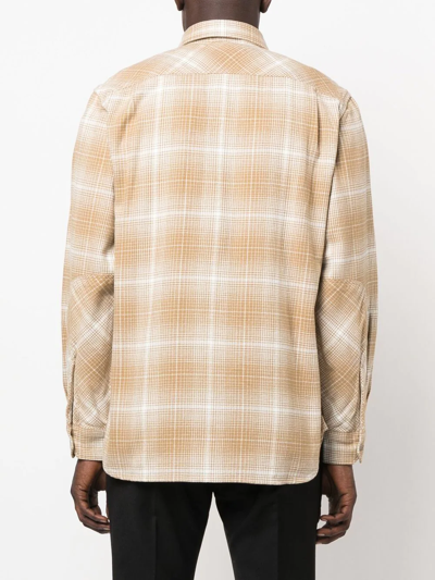 Shop Woolrich Check-pattern Button-up Shirt In Yellow