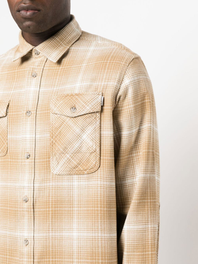 Shop Woolrich Check-pattern Button-up Shirt In Yellow